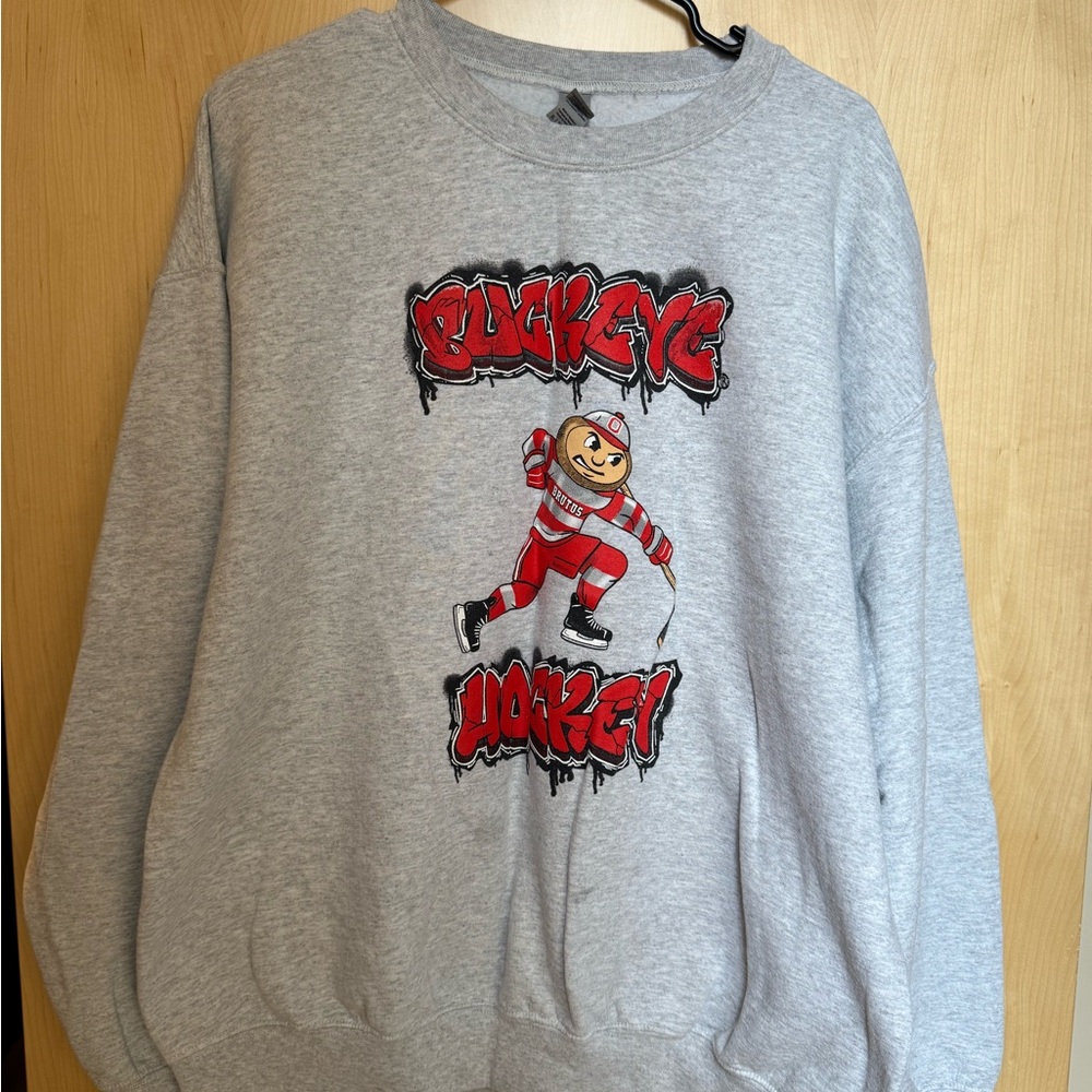 Gray Buckeye Hockey Men's Sweater